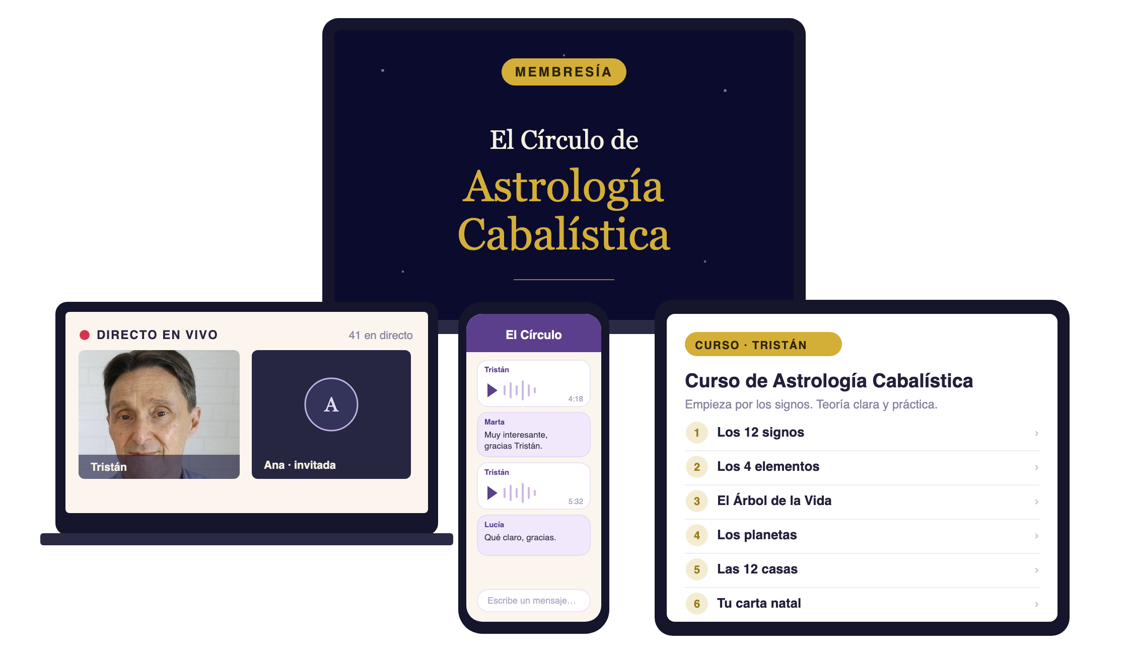 El Círculo de Astrología Cabalística en ordenador, móvil y tablet